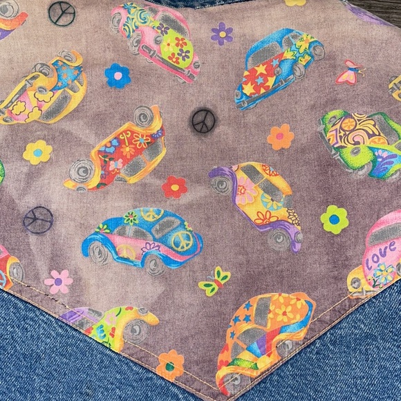 70s blue jean Pearl snap button Volkswagen bug shirt jacket - Picture 7 of 7